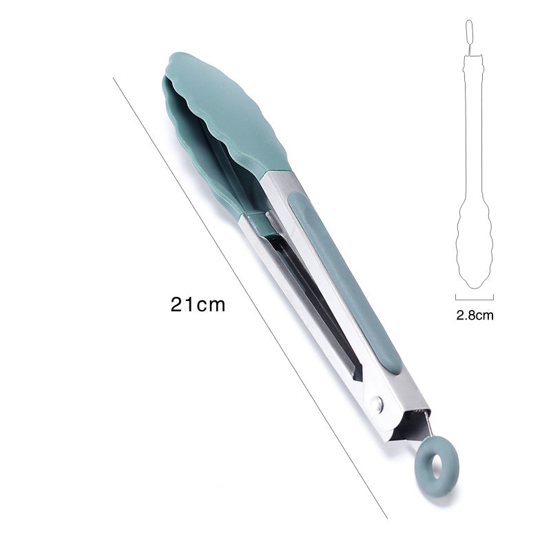 Heat Resistant Kitchen Tongs U-Taste Silicone Cooking Tong With Firm Sealed Non Stick Rubber Tips & Silicon Coated Stainless Steel Handle & Smooth Locking For Serving Salad