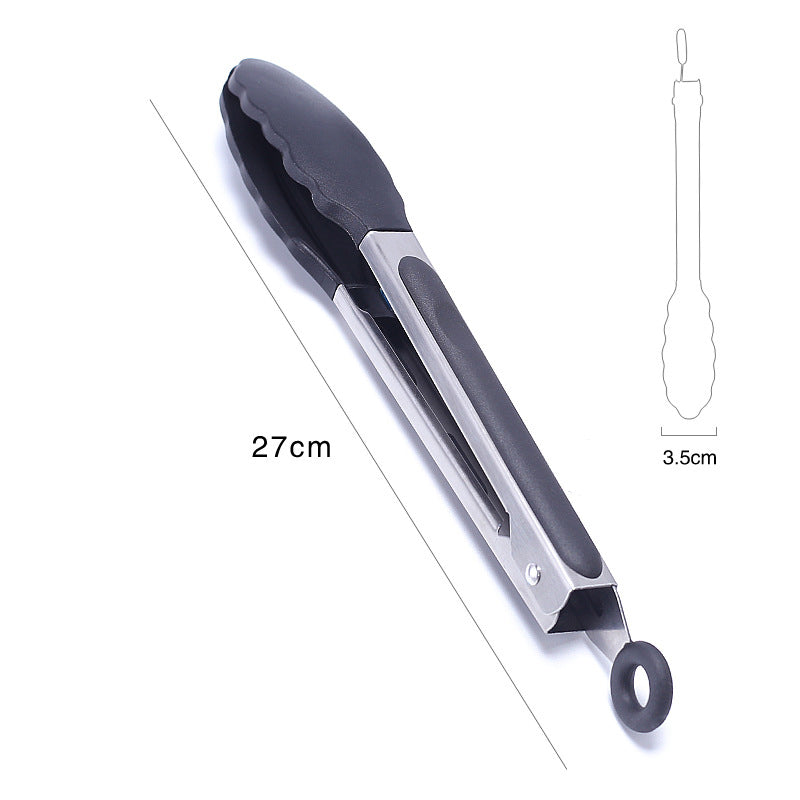 Heat Resistant Kitchen Tongs U-Taste Silicone Cooking Tong With Firm Sealed Non Stick Rubber Tips & Silicon Coated Stainless Steel Handle & Smooth Locking For Serving Salad