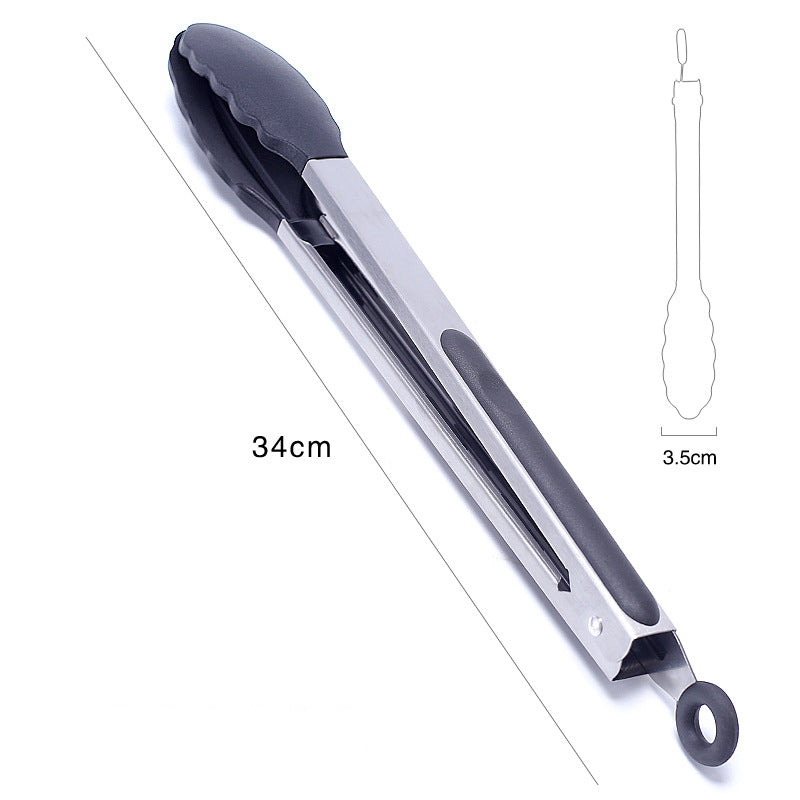 Heat Resistant Kitchen Tongs U-Taste Silicone Cooking Tong With Firm Sealed Non Stick Rubber Tips & Silicon Coated Stainless Steel Handle & Smooth Locking For Serving Salad