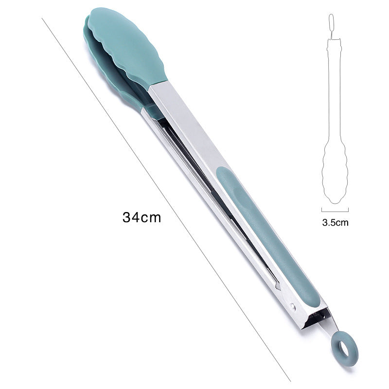 Heat Resistant Kitchen Tongs U-Taste Silicone Cooking Tong With Firm Sealed Non Stick Rubber Tips & Silicon Coated Stainless Steel Handle & Smooth Locking For Serving Salad