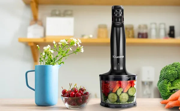 Immersion Blender Handheld Corded Hand Blenders Set 1100W, Trigger Variable Speed 5 in 1 Stick Emulsifier with Chopper, Whisk and Frother for Soup, Baby Food and Smoothies