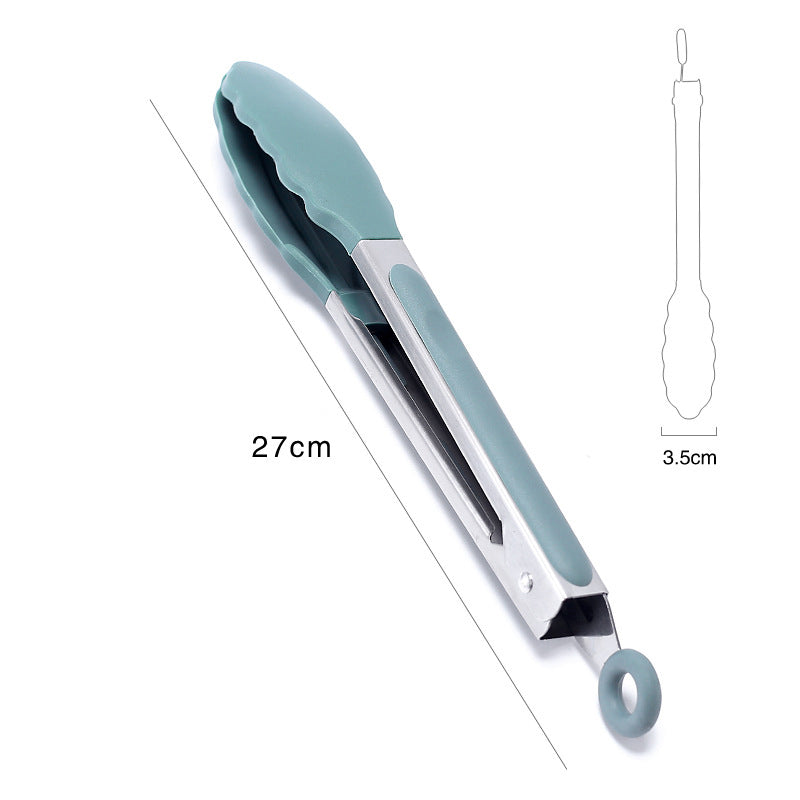 Heat Resistant Kitchen Tongs U-Taste Silicone Cooking Tong With Firm Sealed Non Stick Rubber Tips & Silicon Coated Stainless Steel Handle & Smooth Locking For Serving Salad